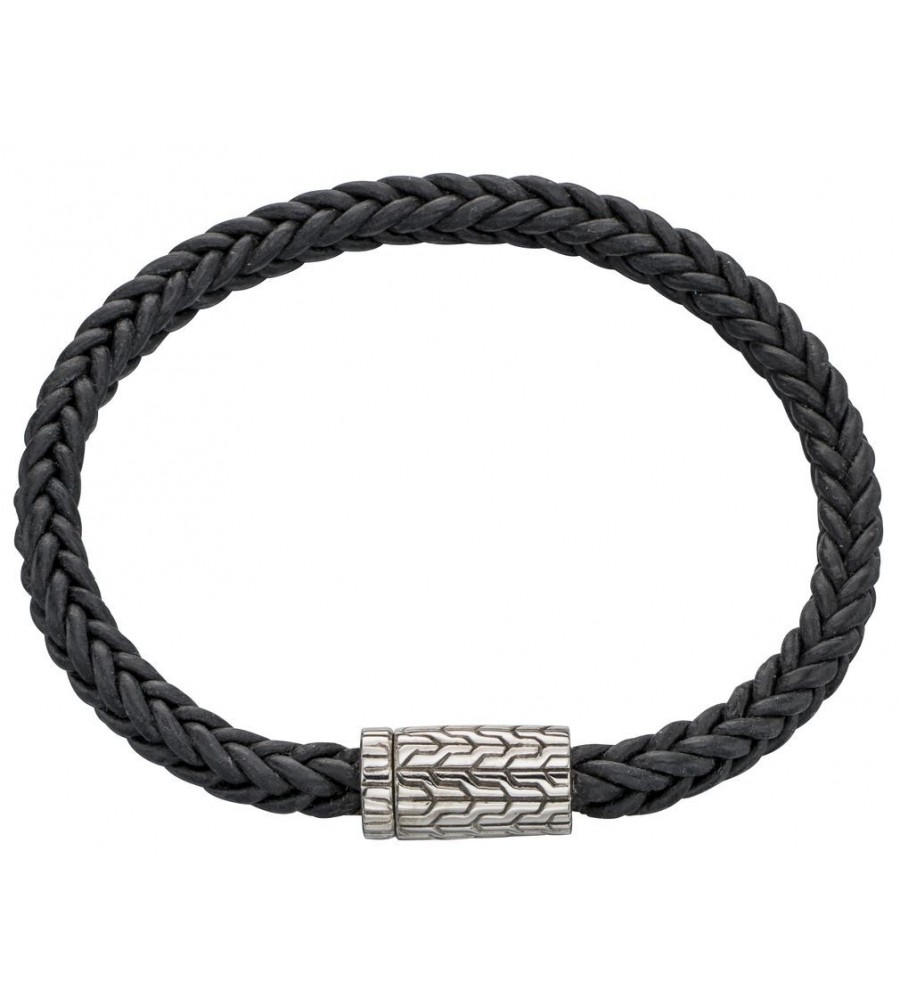 Mon-bijou - D4675 - Bracelet cuir en argent 925/1000