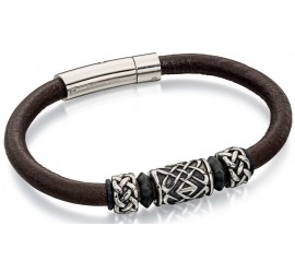 Mon-bijou - D4739 - Bracelets chic cuir en acier oxydées inoxydable
