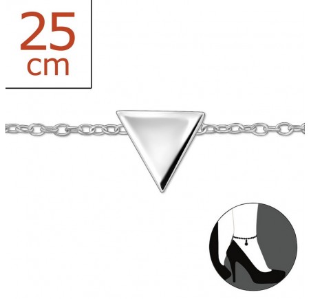 Mon-bijou - H2542z - Chaîne cheville triangle en argent 925/1000