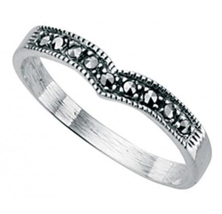 Bague original marcassite en argent 925/1000