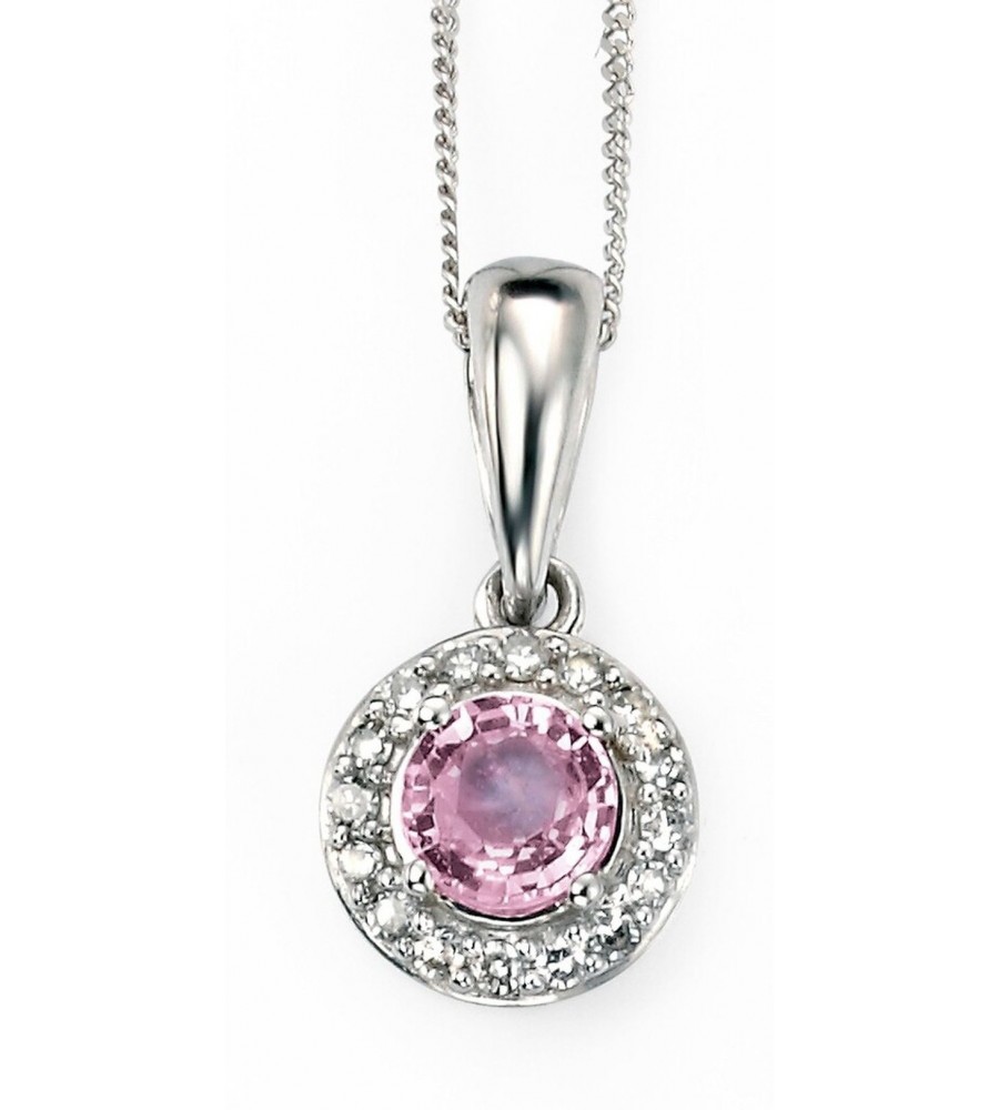Collier saphir rose et diamant en Or 375/1000 carats