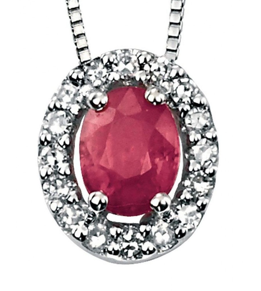 Collier rubis et diamant en Or blanc 375/1000 carats