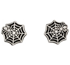 Mon-bijou - D925w - Boucle d'oreille toile d’araignée en argent 925/1000