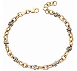 Mon-bijou - D468a - Bracelet original Or blanc et Or jaune 375/1000