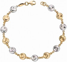 Mon-bijou - D472 - Bracelet chic et tendance en Or blanc et Or jaune 375/1000