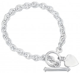 Bracelet coeur en argent 925/1000