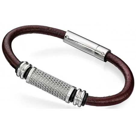 Mon-bijou - D4555 - Bracelets chic cuir en acier inoxydable