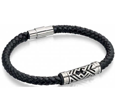 Mon-bijou - D4725 - Bracelets chic cuir en acier inoxydable