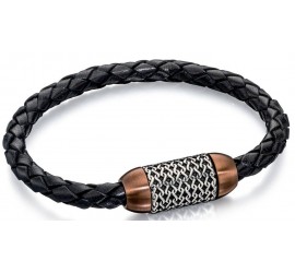 Mon-bijou - D4686c - Bracelets chic cuir plaqué Or cuivré en acier inoxydable