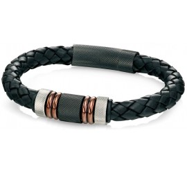 Mon-bijou - D4377 - Bracelets chic cuir plaqué Or cuivré en acier inoxydable