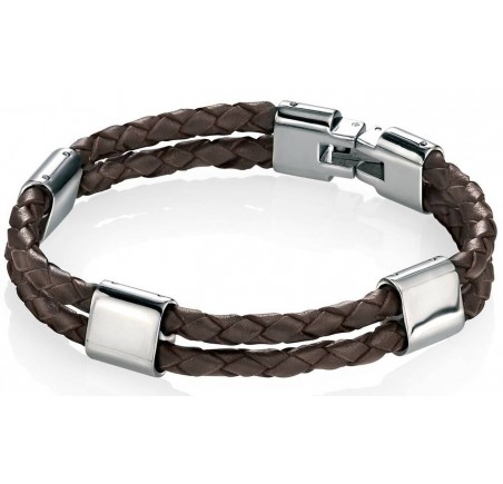 Mon-bijou - D4417c - Bracelets chic cuir en acier inoxydable