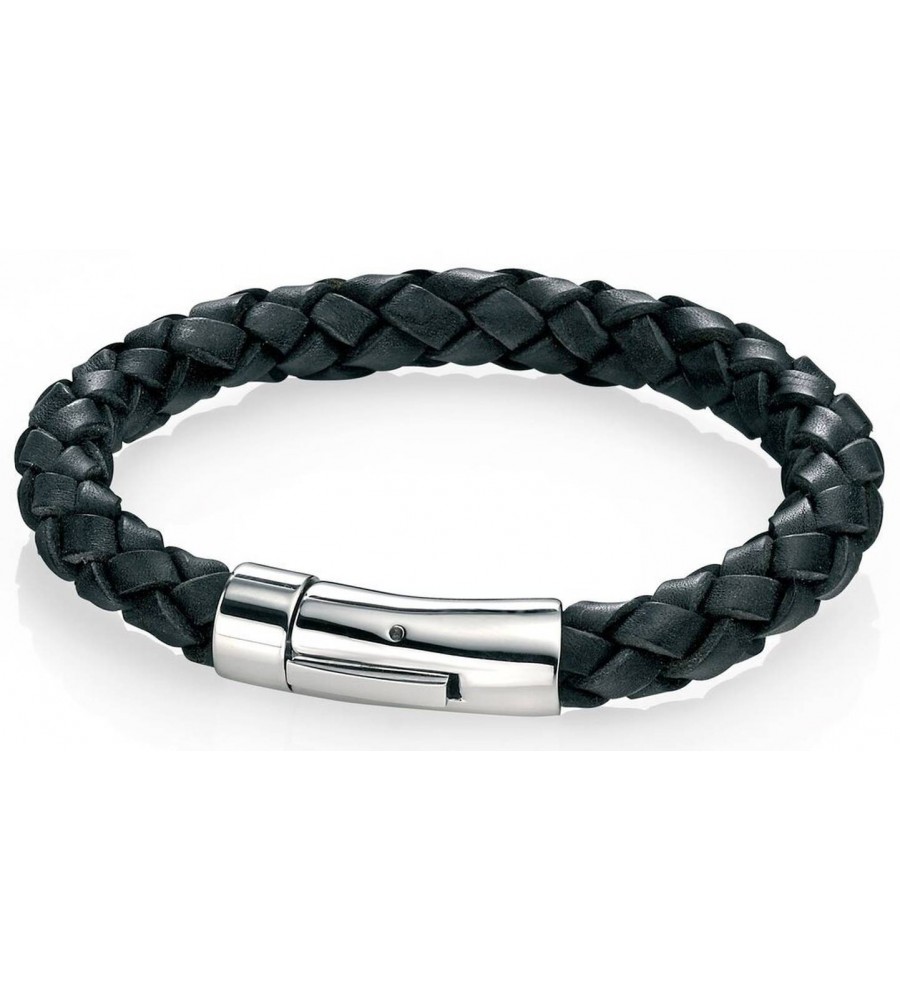 Mon-bijou - D3672 - Bracelets chic cuir en acier inoxydable