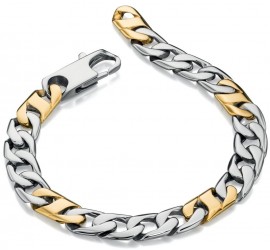 Mon-bijou - D4740 - Bracelet chic plaqué Or en acier inoxydable