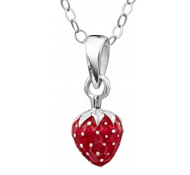 Mon-bijou - DP165 - Superbe collier fraise pour petite fille en argent 925/1000