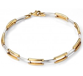 Mon-bijou - D427 - Bracelet tendance en Or blanc et Or 375/1000