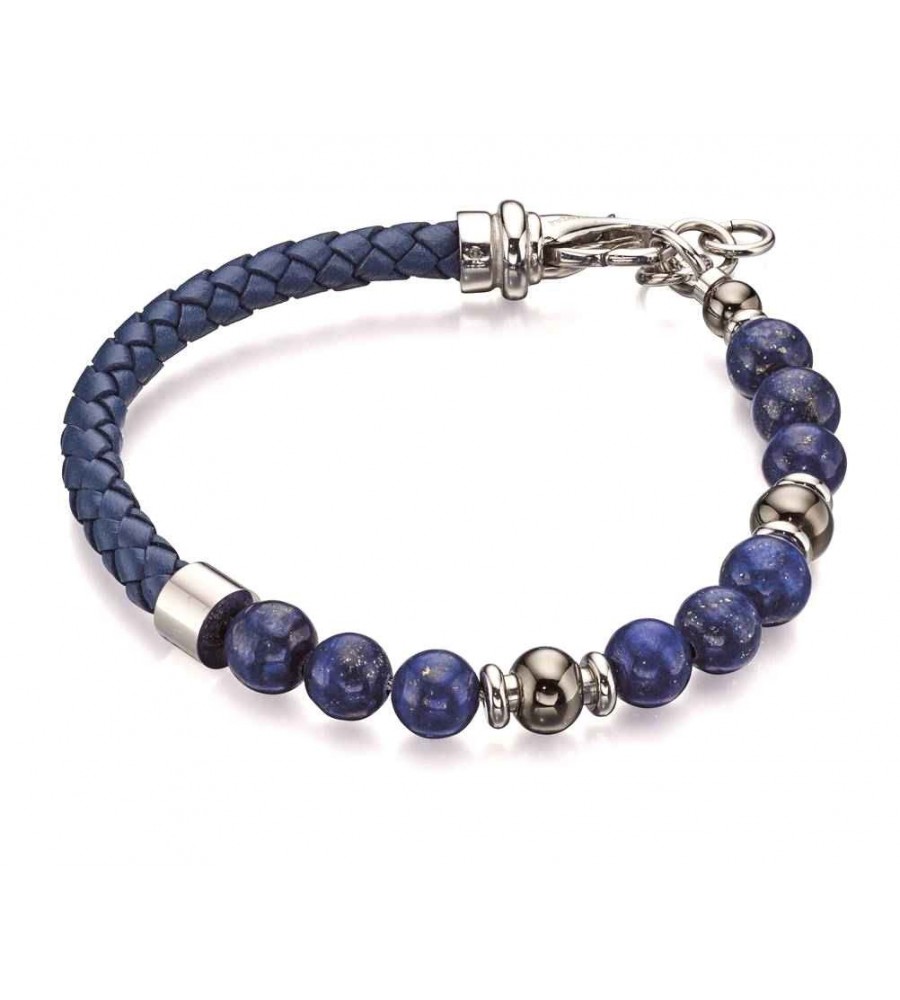 Mon-bijou - D4871 - Bracelet classe et chic bleu en acier inoxydable