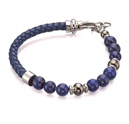 Mon-bijou - D4871 - Bracelet classe et chic bleu en acier inoxydable