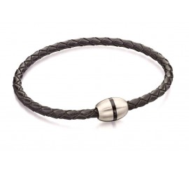 Mon-bijou - D4915a - Bracelet tendance acier inoxydable en cuir