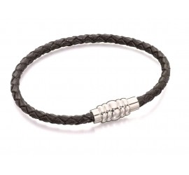 Mon-bijou - D4997 - Bracelet inoxydable en cuir