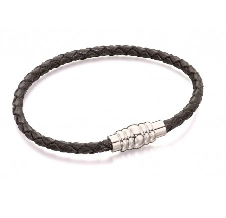 Mon-bijou - D4997 - Bracelet inoxydable en cuir