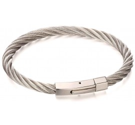 Mon-bijou - D5053 - Bracelet torsadé en acier inoxydable