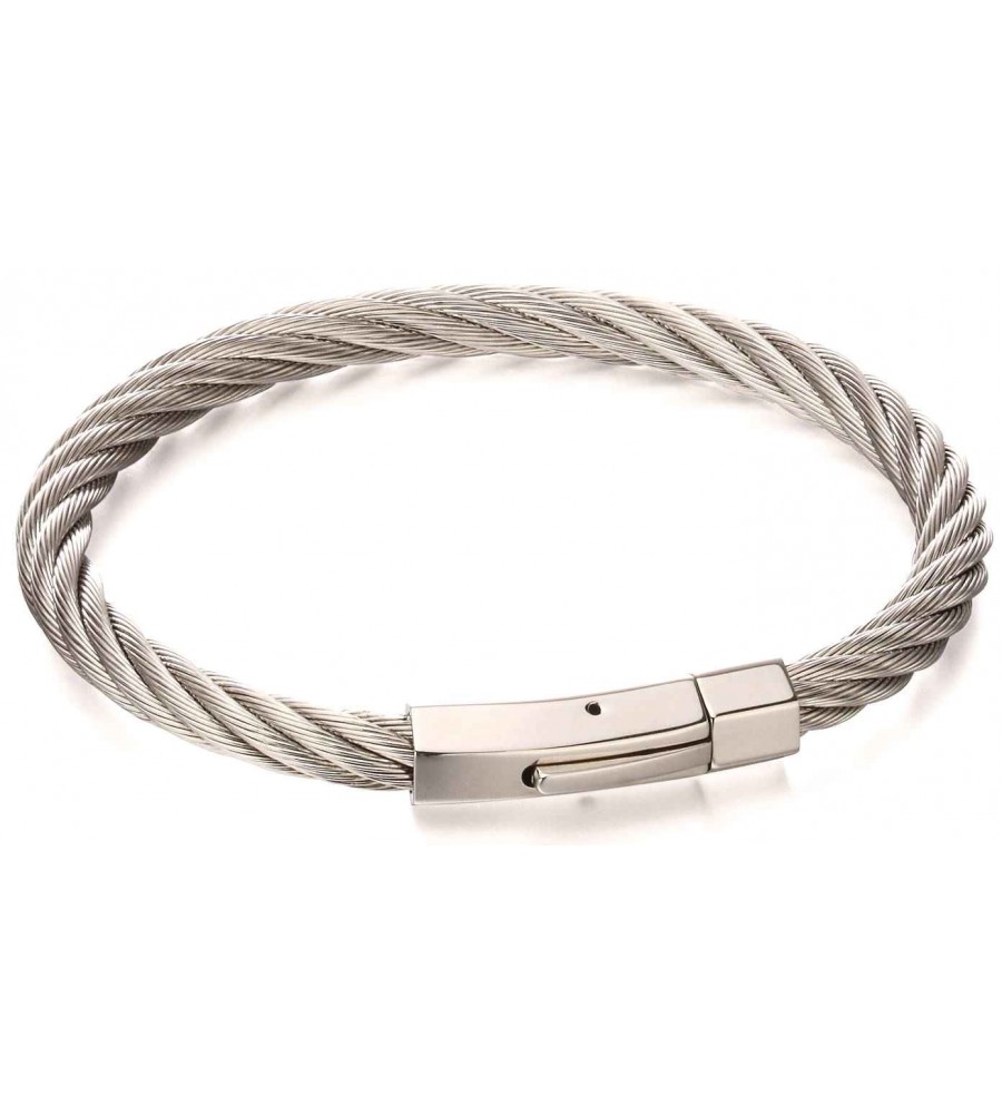 Mon-bijou - D5053 - Bracelet torsadé en acier inoxydable