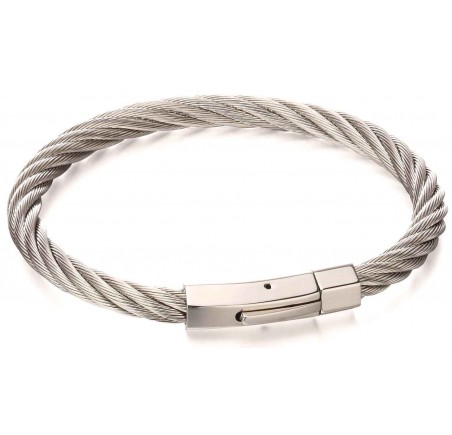 Mon-bijou - D5053 - Bracelet torsadé en acier inoxydable