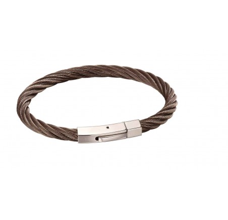 Mon-bijou - D5118 - Bracelet torsadé en acier inoxydable