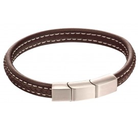 Mon-bijou - D5120 - Bracelet cuir en acier inoxydable