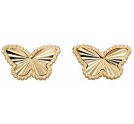 Mon-bijou - D2349 - Boucle d'oreille papillon sur or jaune 375/1000