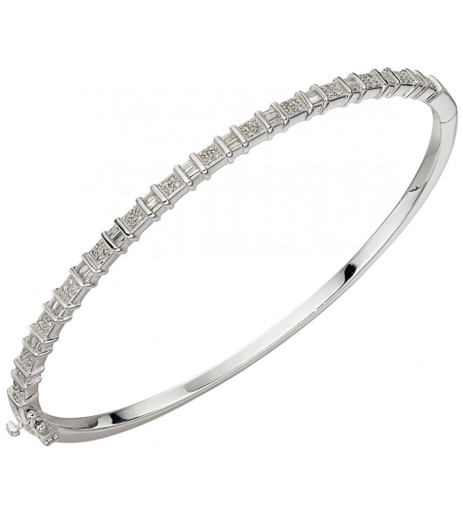 Mon-bijou - D484a - Bracelet diamant sur or blanc 375/1000