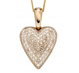 Mon-bijou - D2254a - Collier coeur de diamant sur or jaune 375/1000