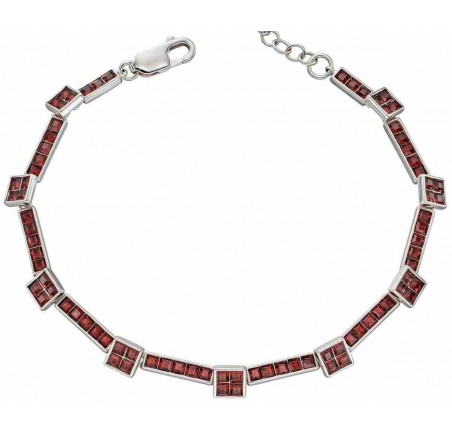 Mon-bijou - D5255 - Bracelet cristal bordeaux en argent 925/1000