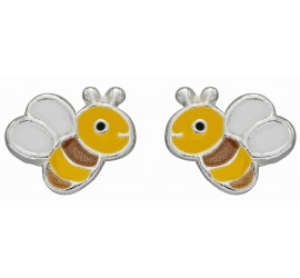 Mon-bijou - D2076b - Boucle d'oreille abeille en argent 925/1000