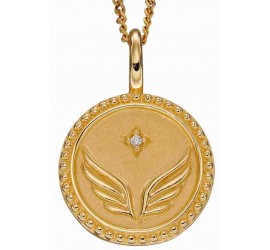 Mon-bijou - D5005c - Collier étoile et aile d'ange plaqué or en argent 925/1000