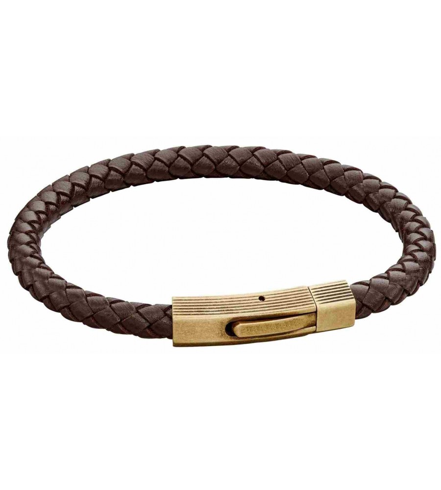 Mon-bijou - D5272 - Bracelet cuir en acier inoxydable