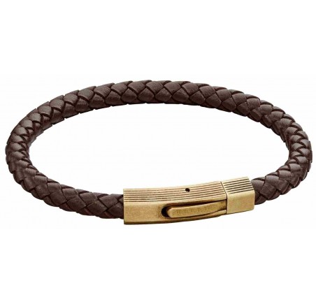 Mon-bijou - D5272 - Bracelet cuir en acier inoxydable