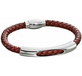 Mon-bijou - D5280 - Bracelet cuir en acier inoxydable