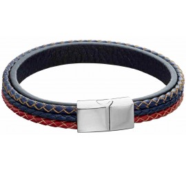 Mon-bijou - D5283 - Bracelet cuir en acier inoxydable
