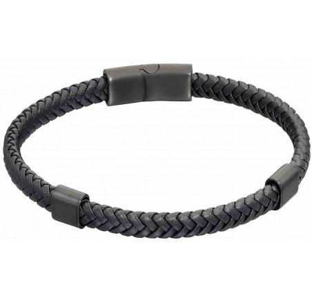 Mon-bijou - D5322 - Bracelet cuir en acier inoxydable