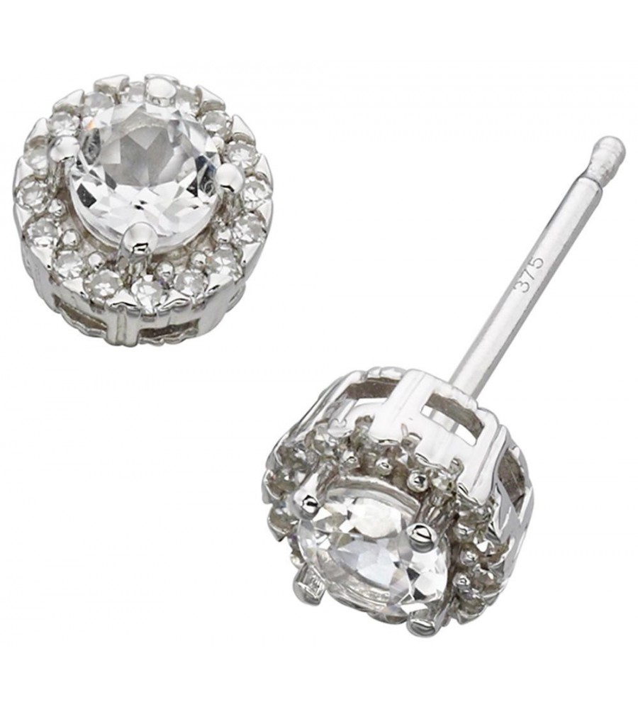 Boucle d'oreille diamant en Or blanc 375/1000